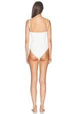 LoveShackFancy Chamomile One Piece Swimsuit in Dover White, view 3, click to view large image.