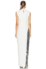 Lapointe Matte Crepe Sleeveless Draped Maxi Dress W Sequin in White, view 4, click to view large image.