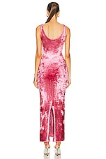 Lapointe High Shine Velvet Scoop Neck Tank Maxi Dress in Pink, view 3, click to view large image.