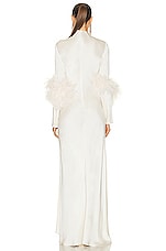Lapointe Doubleface Satin Bias Tab Slit Maxi Dress In Cream in Cream, view 4, click to view large image.