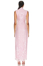 Lapointe Sequin Viscose High Neck Sleeveless Dress in Blossom, view 3, click to view large image.