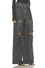 Lapointe Washed Denim Distressed High Waist Jean in Steel, view 2, click to view large image.