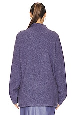 Lapointe Brushed Alpaca Relaxed Turtleneck Sweater in Grape, view 3, click to view large image.
