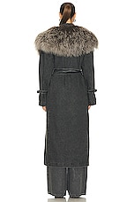 Lapointe Washed Denim Relaxed Mongolian Trench in Steel, view 4, click to view large image.