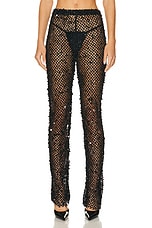 Lapointe Net Mesh Sequin Flare Leg Pant in Black, view 2, click to view large image.