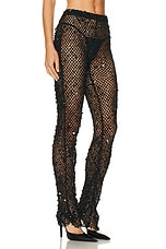 Lapointe Net Mesh Sequin Flare Leg Pant in Black, view 3, click to view large image.