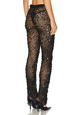 Lapointe Net Mesh Sequin Flare Leg Pant in Black, view 4, click to view large image.