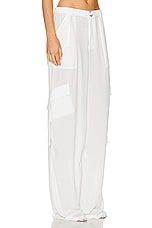 Lapointe Lightweight Georgette Utility Pocket Pant in White, view 2, click to view large image.