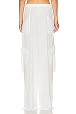 Lapointe Lightweight Georgette Utility Pocket Pant in White, view 3, click to view large image.