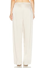 Lapointe Doubleface Satin Drawstring Side Pocket Pant in Sand, view 3, click to view large image.