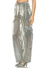 Lapointe Metallic Organza Utility Pocket Pant in Steel, view 3, click to view large image.