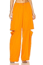 Lapointe Zipper Knee Pant in Tangerine, view 2, click to view large image.