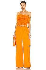 Lapointe Zipper Knee Pant in Tangerine, view 5, click to view large image.