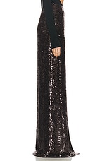 Lapointe Sequin Viscose Maxi Slit Skirt in Cacao, view 2, click to view large image.