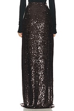 Lapointe Sequin Viscose Maxi Slit Skirt in Cacao, view 4, click to view large image.