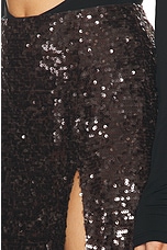 Lapointe Sequin Viscose Maxi Slit Skirt in Cacao, view 6, click to view large image.