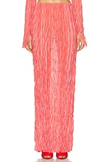 Lapointe Pleated Georgette Mermaid Skirt in Hot Coral & Lotus, view 1, click to view large image.