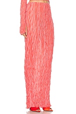 Lapointe Pleated Georgette Mermaid Skirt in Hot Coral & Lotus, view 2, click to view large image.