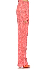 Lapointe Pleated Georgette Mermaid Skirt in Hot Coral & Lotus, view 3, click to view large image.