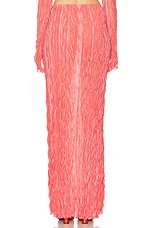 Lapointe Pleated Georgette Mermaid Skirt in Hot Coral & Lotus, view 4, click to view large image.