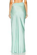 Lapointe Doubleface Satin Asymmetric Waist Maxi Skirt in Seafoam, view 4, click to view large image.