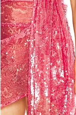 Lapointe Sheer Sequin Drape Mini Skirt in Lotus, view 6, click to view large image.