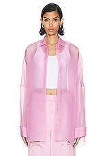 Lapointe Organza Oversized Shirt in Blossom, view 1, click to view large image.