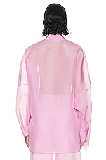 Lapointe Organza Oversized Shirt in Blossom, view 3, click to view large image.