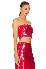 Lapointe Stretch Sequin Tube Top in Rouge, view 2, click to view large image.