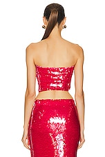 Lapointe Stretch Sequin Tube Top in Rouge, view 3, click to view large image.