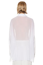 Lapointe Lightweight Georgette Oversized Shirt in White, view 3, click to view large image.
