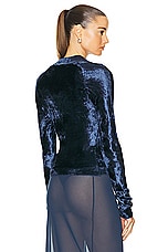 Lapointe High Shine Velvet Raglan in Ink, view 3, click to view large image.
