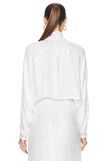 Lapointe Sequin Viscose Caftan Top in White, view 3, click to view large image.