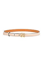 Loewe L Buckle Belt in Light Oat & Gold, view 1, click to view large image.