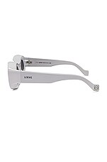 Loewe Paula's Ibiza Rectangle Sunglasses in White & Smoke Mirror, view 3, click to view large image.