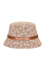 Loewe Bucket Hat Anagram in Tan & Pecan, view 3, click to view large image.