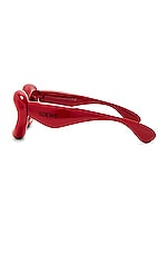 Loewe Inflated Cat Eye Sunglasses in Shiny Red & Smoke, view 3, click to view large image.