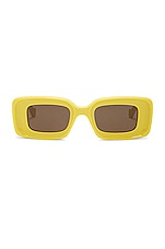 Loewe Rectangular Sunglasses in Yellow, view 1, click to view large image.