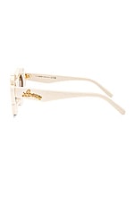 Loewe Paula's Ibiza Flower Sunglasses in White & Brown, view 3, click to view large image.