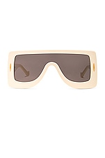 Loewe Square Sunglasses in Shiny Ivory, view 1, click to view large image.