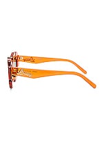 Loewe Paula's Ibiza Flower Sunglasses in Shiny Transparent Orange, view 3, click to view large image.
