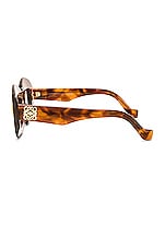 Loewe Rectangle Sunglasses in Shiny Autumnal Havana, view 3, click to view large image.