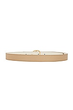 Loewe Anagram Ellipse 2cm Reversible Belt in Paper Craft, Soft White, & Gold, view 2, click to view large image.