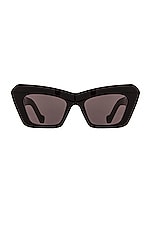 Loewe Acetate Cateye Sunglasses in Shiny Black & Smoke, view 1, click to view large image.