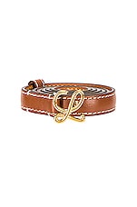 Loewe L Buckle Belt in Tan & Gold, view 3, click to view large image.