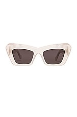 Loewe Acetate Cateye Sunglasses in White & Smoke, view 1, click to view large image.