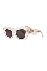 Loewe Acetate Cateye Sunglasses in White & Smoke, view 2, click to view large image.