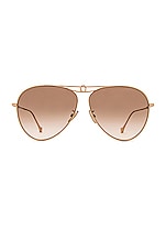 Loewe Metal Knot Pilot Sunglasses in Shiny Gold | FWRD