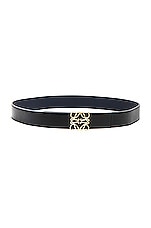 Loewe Anagram Belt in Black, Navy & Gold, view 1, click to view large image.