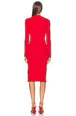 Loewe Midi Zip Up Dress in Vermillion, view 3, click to view large image.